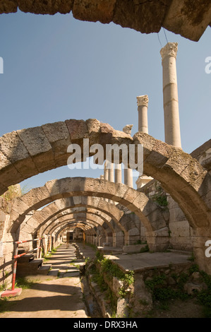 L'Asie, la Turquie, Izmir, Agora (ancienne ville de Smyrne, 1er siècle après JC), d'arches dans le sous-sol de la basilique avec portique Ouest Banque D'Images