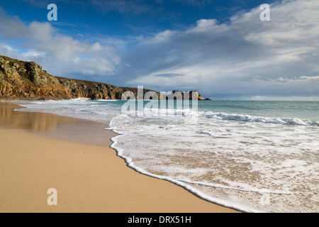 Plage de Porthcurno, Cornwall, UK Banque D'Images