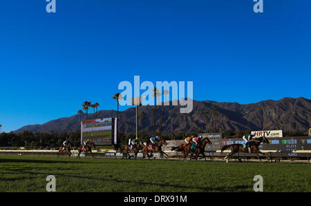 Arcadia, CA, USA. 1er février, 2014. Gagnants du Prix (ARG) avec Rafael Bejarano à bord remporte la classe II Enjeux Arcadia à Santa Anita Park à Arcadia, Californie le 1 février 2014. © Zoe Metz/Eclipse/Eclipse/ZUMAPRESS.com/Alamy Sportswire Live News Banque D'Images