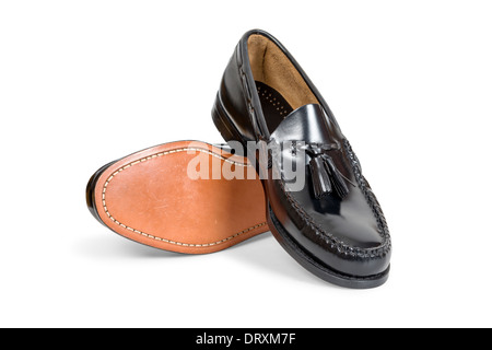 Les chaussures homme luxe isolated over white with clipping path. Banque D'Images