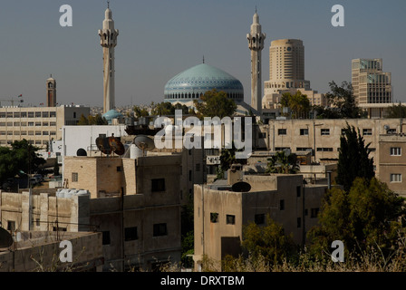 Le Roi Abdullah I, la Mosquée Bleu, Amman, Jordanie, Ville Banque D'Images