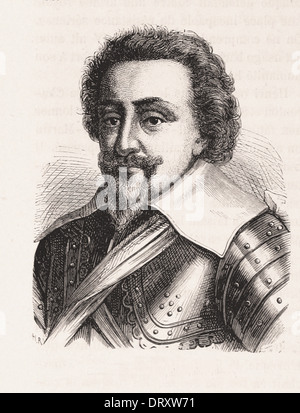 Portrait de Charles de Lorraine, Duc de Mayenne - gravure XIX ème siècle français Banque D'Images