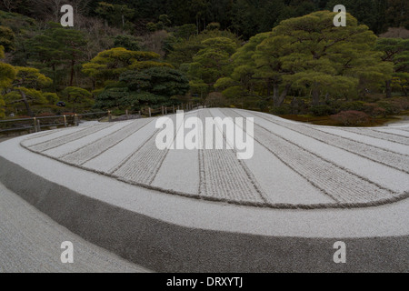 Jardin de sable à Ginkakuji (argent), Kyoto, Japon. Banque D'Images