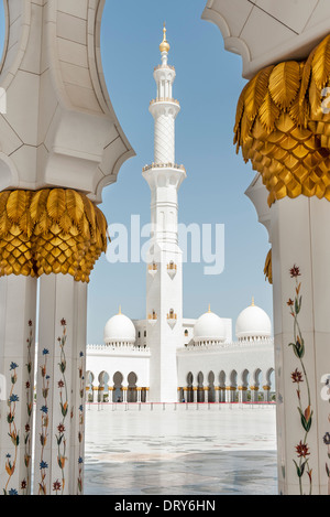 La Mosquée Sheikh Zayed, Abu Dhabi, Émirats Arabes Unis Banque D'Images