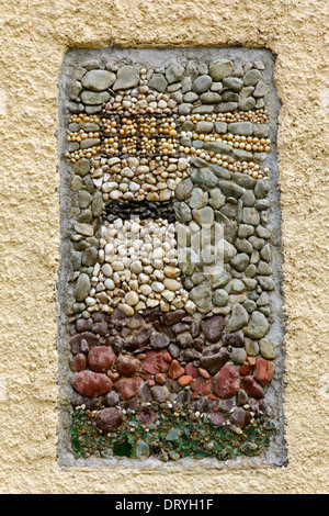 Photo d'un phare sur un mur de roche's Point dans le comté de Cork, Irlande Banque D'Images