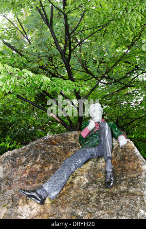 Une statue d'Oscar Wilde dans Merrion Square Park, Dublin, Irlande Banque D'Images