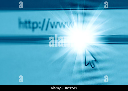 Texte de la barre de navigation http www ,macro Banque D'Images