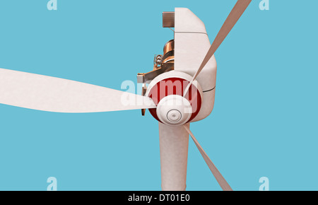 La section d'éolienne isolé sur fond bleu Banque D'Images