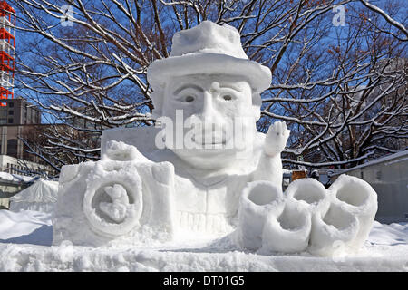 Sapporo, Japon. 5e février 2014. Sculptures de glace au premier jour de la 65e Sapporo Snow Festival 2014 à Sapporo, Japon. Plus de deux millions de personnes sont attendues à la semaine de festival. Crédit : Paul Brown/Alamy Live News