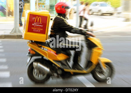 Corée du Sud : McDonald's service de livraison sur l'île de Jeju Banque D'Images