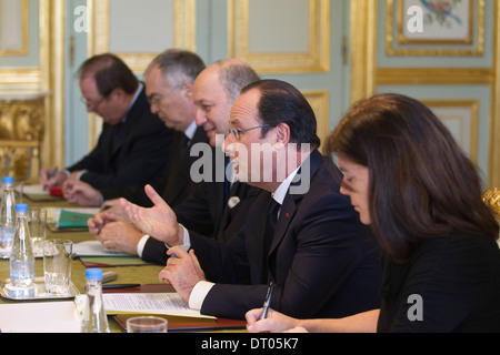 Palais de l'Elysée, résidence officielle du Président de la République française, Rue du Faubourg Saint-Honoré, Paris, France Banque D'Images