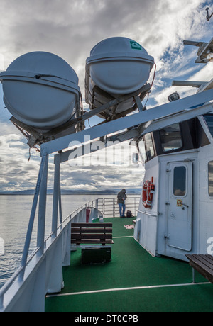 Bateaux sur la vie d'un traversier, fjord Breidafjordur, dans l'Ouest, l'Islande Banque D'Images