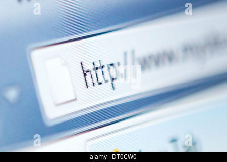 Barre de navigation avec texte http - macro Banque D'Images