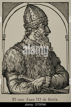 Ivan III de Russie (1440-1505). Grand Prince de Moscou. Gravure d'un auteur inconnu. Banque D'Images