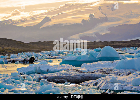 À l'aube, Jokulsarlon Banque D'Images