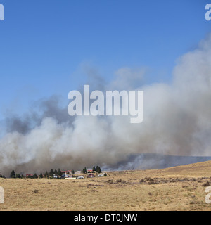 L'état de Washington USA grand feu de forêt Ellensburg Kittitas Comté Banque D'Images