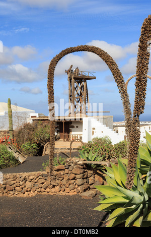 Museo Agricola El Patio musée agricole dans une ferme datant de 1840. Tiagua, Lanzarote, îles Canaries, Espagne Banque D'Images