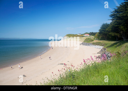 L'île de Caldey Ynys Pyr Priory Bay Beach West Wales Pembrokeshire UK Banque D'Images