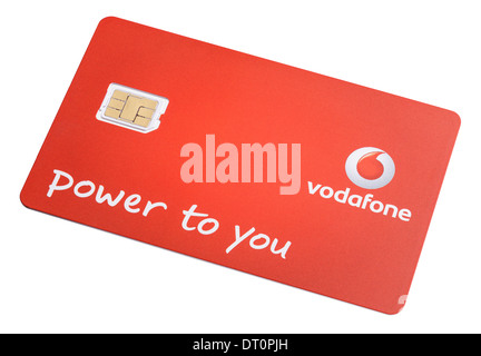 Vodafone nano carte sim pour un téléphone mobile Banque D'Images