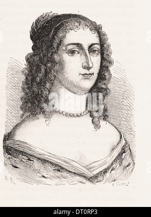 Portrait de la Duchesse de Longueville - gravure XIX ème siècle français Banque D'Images