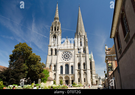 La cathédrale de Chartres, France Banque D'Images