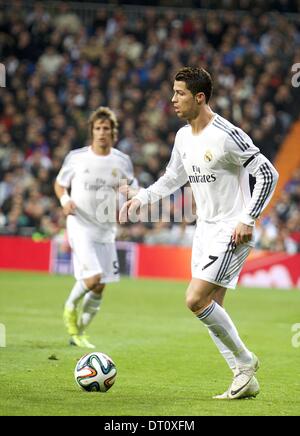 Madrid, Espagne. 5e Mar, 2014. Cristiano Ronaldo au cours de la Copa del Rey, série de 2 match entre le Real Madrid et l'Atlético de Madrid au Stade Santiago Bernabeu, le 5 février 2014 à Madrid, Espagne. Crédit : Jack Abuin/ZUMAPRESS.com/Alamy Live News Banque D'Images