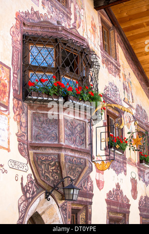 Gasthof Stern hôtel du xvie siècle, construit en 1573, Kirchweg dans la vieille partie de la ville de Oetz, au Tyrol, Autriche Banque D'Images