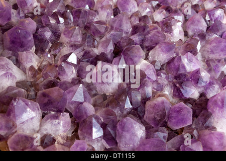 L'améthyste est une variété de quartz violet souvent utilisé en joaillerie. Banque D'Images