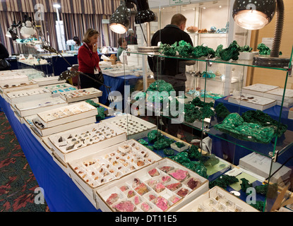 Affiche de pierres précieuses, minéraux, roches, fossiles, cristaux et de météorites au Gem and Mineral Show annuel à Tucson, Arizona Banque D'Images