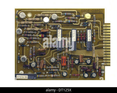 Détail des composants mène sur PCB printed circuit board doré Banque D'Images