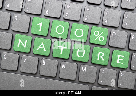 Cent pour cent nature sur clavier Banque D'Images