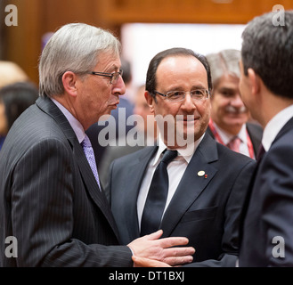 Belgique, Bruxelles le 2013/03/14 : Sommet européen tripartite avec François Hollande Banque D'Images