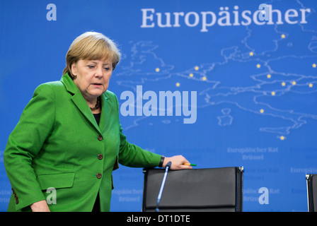 Belgique, Bruxelles le 2013/03/14 : Le Sommet européen tripartite avec Angela Merkel Banque D'Images