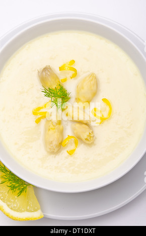 Soupe crème d'asperges Banque D'Images