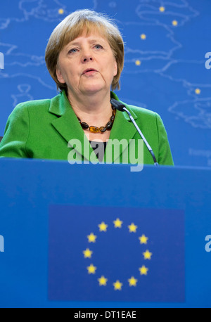 Belgique, Bruxelles le 2013/03/14 : Le Sommet européen tripartite avec la Chancelière allemande Angela Merkel Banque D'Images