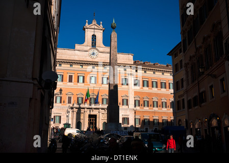 Palazzo Montecitorio à Rome, siège de la Chambre des Députés italienne. Banque D'Images