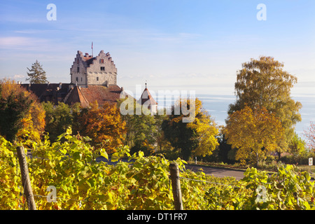 Vieux château en automne, Meersburg, Lac de Constance (Bodensee), Baden Wurtemberg, Allemagne, Europe Banque D'Images