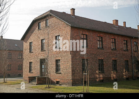 Auschwitz-Birkenau,Pologne,5e février 2014, camp de concentration d'Auschwitz bâtiments restent vides Crédit : Keith Larby/Alamy Live News Banque D'Images