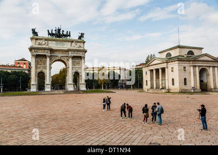 L'Arc de la paix (Arco della Pace), le parc Sempione, Milan, Lombardie, Italie, Europe Banque D'Images