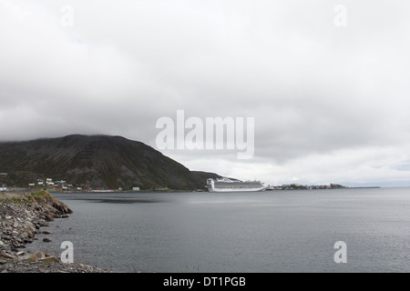 Ville et port, Honningsvag, Nordkapp, Norvège municipalité Banque D'Images