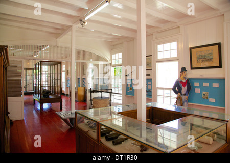 Intérieur de maison de l'amiral et Musée de l'Arsenal, Antigua, Iles sous le vent, Antilles, Caraïbes, Amérique Centrale Banque D'Images