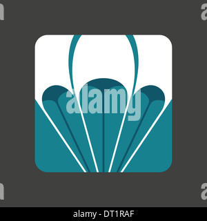 Télévision icône avec un parachute ouvert Banque D'Images