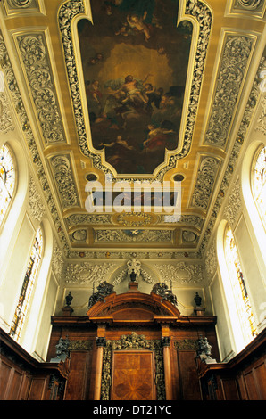 L'intérieur baroque de l'église Trinity College, Oxford, UK Banque D'Images