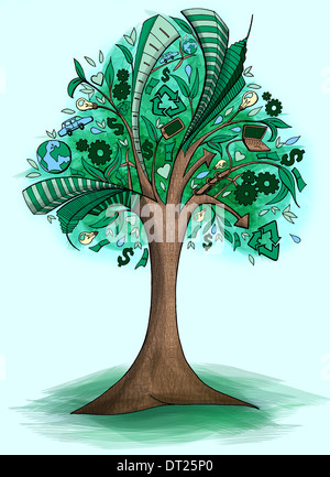 Image d'illustration de rendez-concept vert sur fond de couleur '' Banque D'Images