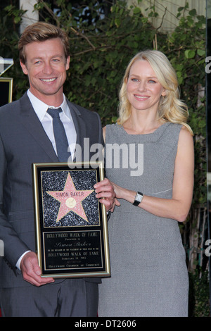 Naomi Watts, Simon Baker Simon Baker à l'Honneur avec étoile sur le Hollywood Walk of Fame, Hollywood, CA 02-14-13 Banque D'Images