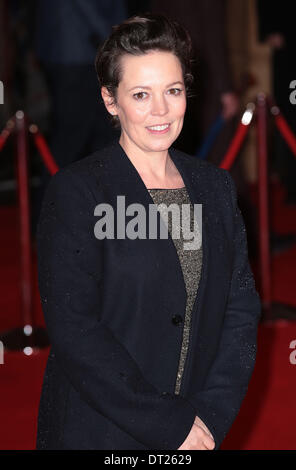 Londres, Royaume-Uni, le 6 février 2014 Olivia Colman arrive à la première mondiale de 'Cuban Fury' au cinéma Vue à Londres de Leicester Square Photo : Alamy/MRP Live News Banque D'Images