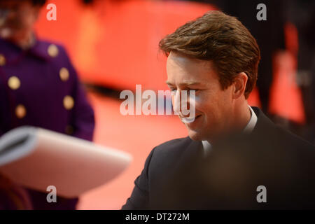 BERLIN, ALLEMAGNE, le 6 février, 2014. Edward Norton assiste à la "The Grand Budapest Hotel ' première mondiale au 64e congrès annuel au Festival International du Film de la Berlinale Berlinale Palast à le 6 février 2014 à Berlin, Allemagne. Credit : Janne Tervonen/Alamy Live News Banque D'Images