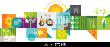 Collage d'illustration de l'agriculture Banque D'Images