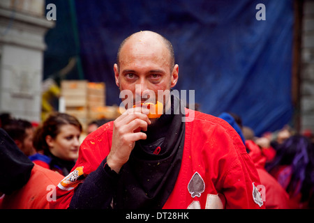 Carnaval d'Ivrea, Italie. Banque D'Images