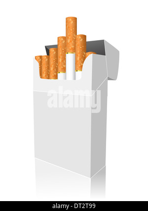 Ouvrez le paquet de cigarettes isolated Banque D'Images